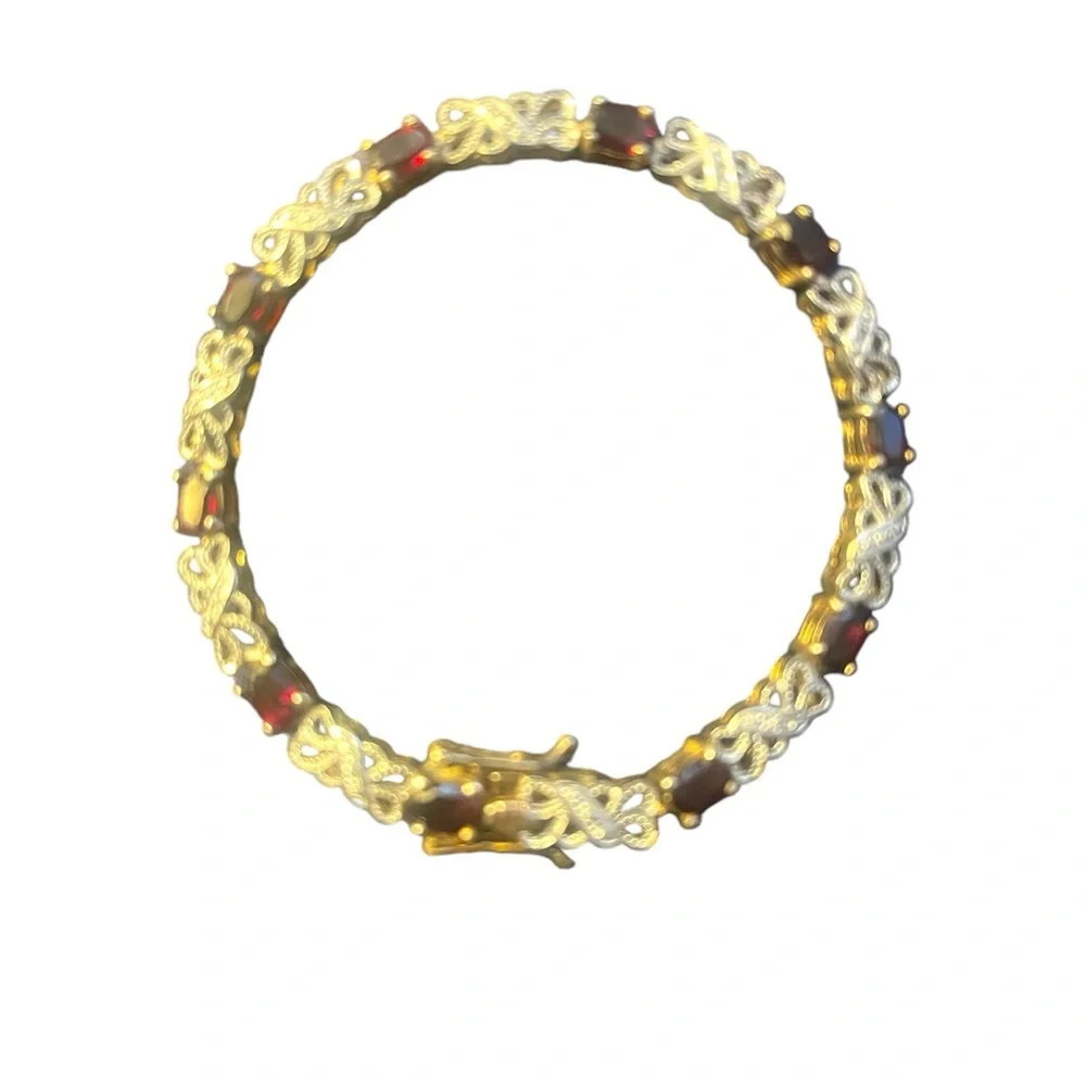 Han Thai 925 tennis bracelet with red gemstones